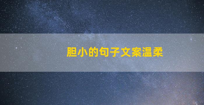 胆小的句子文案温柔