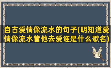 自古爱情像流水的句子(明知道爱情像流水管他去爱谁是什么歌名)