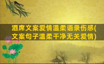 酒席文案爱情温柔语录伤感(文案句子温柔干净无关爱情)